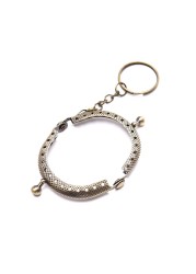 1pc 5cm Coin Purse Metal Frame With Keychain DIY Arc Frame Kiss Clasp Lock