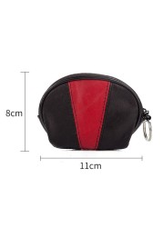 New Fashion Genuine Leather Wallet Semi-circular Splicing Zipper Coin Purse Key Holder Storage Money Pouch Cash Pocket Clutches