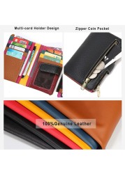 Fashion women's new small wallet multi-card zipper bag fashion buckle first layer cowhide coin purse female