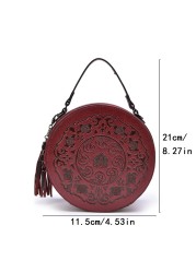 Fashion Design Women Round Bag Leather Brand Women's Circular Crossbody Shoulder Messenger Bag Ladies Purse Female Bolsa Handbag