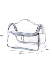 Travel PVC Cosmetic Bags INS Fashion Women Transparent Clear Zipper Makeup Bags Organizer Bath Wash Make Up Tote Handbags Case