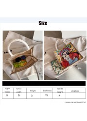 Women's Bag Canvas Bag Peking Opera Personality Creative Handbag Chinese Style Net Red Bento Tote Bag Women Bag Canvas Bag