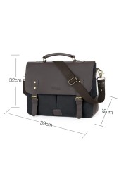 High Quality Business Laptop Canvas Briefcase Shoulder Bag for Men 14'' Computer Handbag Men Vintage Messenger Bag Dropshipping