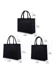 Jute Tote Burlap Shopping Bag With Soft Handle For Women Men Handbag Shopping Bridesmaid Christmas Thanksgiving Party Organizer