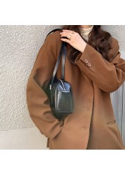 MBTI Casual Korean Style Women Shoulder Bag Fashion Solid PU Commuter Bag High Capacity Zipper Daily Bolso Mujer 2022 New Bags