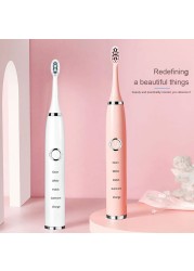 Newest Sonic Electric Toothbrush For Adult Kids Smart Timer Rechargeable Whitening Toothbrush IPX7 Waterproof 4 Brush Head