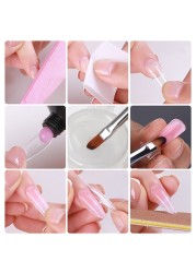 Poly Extension Gel Set 5/2pcs Acrylic Gel Kit Clear Camouflage Color Nail Tip Shape Crystal UV Gel Slice Brush Nail Art Tools