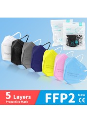 Adult FFP2 Mask 5ply KN95 Dust Safety Approved Masks Protective Face Respirator CE FPP2 FFP3 n95 ffp2masks Spain 10 days delivery