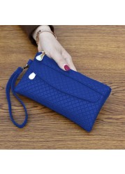 Fashion Women Leather Wallet Female Purses Zipper Wallet Ladies Coin Card Holders Waterproof Portable Phone Wallet