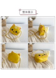 New Children Small Bags Baby Girls PU Leather Small Shoulder Crossbody Bags Cute Cat Kids Coin Purse Wallet