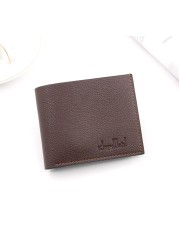 New men's wallet fashion smooth soft leather cross section multi-function wallet tide short men's wallet quality assurance