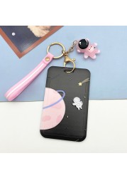 New Cartoon Space ID Credit Bank Card Holder Students Bus Visiting Card Case Door ID Badge Cards Cover for Women Men Pendants