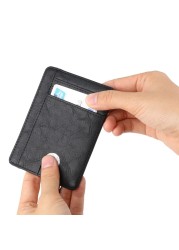 Slim rfid blocking leather wallet credit id card holder money purse for men women fashion bag