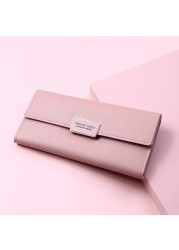 Women Long Wallets Luxury Girl PU Leather Money Pocket Phone Card Holder Female Bag Coin Purse Multi Card Stand Zipper Bag