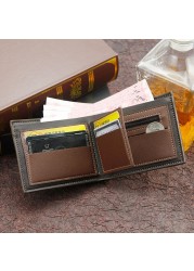 Men's Leather Wallet Business Foldable Luxury Wallet Billfold Slim Hipster Credit Card Holders Insert Coin Purses Vintage Walls