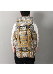 80L Outdoor Sports Tactical Backpack Large Capacity Oxford Fabric Waterproof Men Camping Hiking Hunting Bag Travel Bag