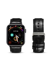 ل أبل Iwatch حلقة من جلد طبيعي جلد حزام ساعة اليد ل أبل ساعة 1/2/3/4 تمساح نمط حلقة من جلد ل Iwatch