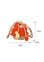 Women's Shoulder Bag Women Fashion Knit Mushroom Hit Color Shoulder Bag Female Crossbody Bags Casual Small Purse