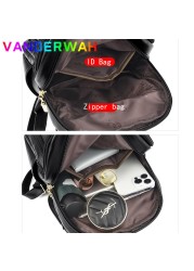 Fashion Women Soft Leather Backpack Female School Book Bags Large Capacity Shopping Travel Bag Femme New Casual Backpack