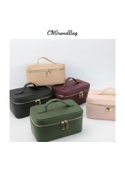 Ladies Saffiano Split Leather Travel Toiletry Bag Portable Hanging Makeup Organizer Box Toiletry Kit for Men Cosmetic Bag for Women