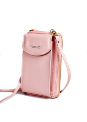 Small Crossbody Small Cell Mobile Phone Girl PU Leather Handbag Shoulder Bag Pouch Purse Purse Women Zipper Flap Phone Bag