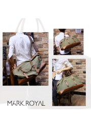 MARKROYAL Canvas Leather Men Travel Bags Carry On Luggage Bag Men Duffel Bag Handbag Large Travel Shopping Bag Weekend Bag Dropshipping