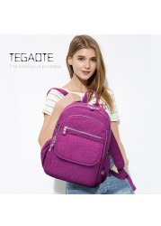 TEGAOTE 2021 Laptop School Backpacks For Teenage Girls Mochila Feminine Backpacks Anti-theft Waterproof Bags For Men Women 1503#