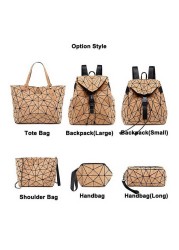 W638 kandra diamond geometric cork backpack deformation student school bags for teenage girl travel bags dropshipping