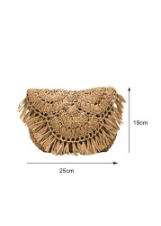 Summer straw bags for women 2021 tassel handmade beach bags raffia rattan woven handbags female holiday crossbody bags clutch