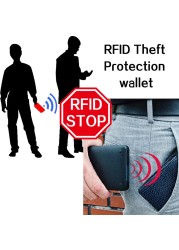 Rfid-حامل بطاقات منقوش بالليزر ، محفظة جلدية بسيطة للرجال ، هدية شخصية