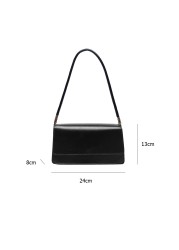 Fashion Women Handbag Solid Color Portable Shoulder Bags PU Leather Flap Simple Underarm Shoulder Bags For Female Purse