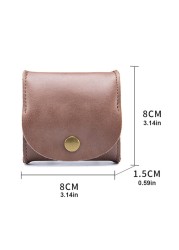 Adult Kids Small Coin Purse Earphone Holder Bag for Women Men PU Leather Small Purse Change Organizer Bag 6 Colors