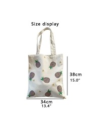 Canvas Bag Women Shoulder Bags 2022 Girls Shopper Bags Cute Cartoon Simple Print Foldable Washable Reusable Eco Tote Bag