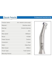 Dental S Max SG20 Implant Surgery Handpiece 20:1 Reduction Contra Angle Low Speed ​​Push Boto Teeth Whitening Pen