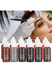 6 قطعة/صندوق شبه الدائم الوشم الصباغ مستخلصات نباتية الجمال ماكياج حبر الوشم Microblading الدائم ماكياج أصباغ مستحضرات التجميل