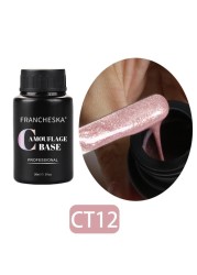 Franeska - Semi-Permanent Gel Nail Polish, Gloss, Clear, Nail Art, Varnish Base, 30ml, TSLM1