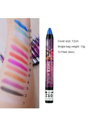 12 Color Pearlescent Silkworm Eyeshadow Pen Long Lasting Waterproof Contour Shadows Makeup Shiny Eye Shadow Stick Cosmetics