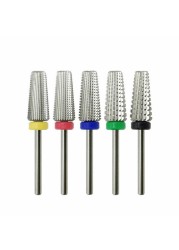 New 5 in 1 Tapered Carbide Nail Drill Bits Two-Way Carbide Drill Bits Accessories Milling Cutter for Manicure Left and Right Hand