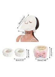 D2TA Hot Face Care Compress Face Towel Headband Wristband Coral Fleece Hair Mask Soft Toweling Hairband Bath Spa