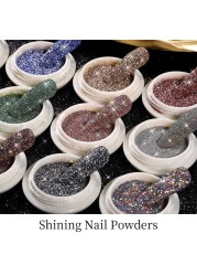 Born Pretty Reflective Glitter Powder Sea Salt Nail Powder Shining Nail Glitter Chrome Pigment Dust Hollow Powder Nail Decoration