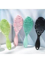 Wet Pro Flex Dry Brush, Curved Comb, Massage Form Thin Comb, Ribs Curling Comb, Can be used on wet hair for easy detangling