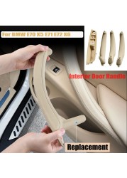 4pcs/set High Quality Left Hand Driver Door Pull Handles Kit Car Interior Replacement Parts For BMW X5 X6 E70 E71 2007-2013