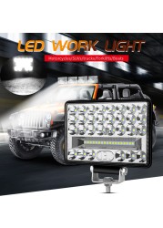 ANMINGPU-شريط إضاءة LED للطرق الوعرة ، مصباح كشاف ، مصباح عمل ، شاحنة ، جرار ، 4x4 Atv ، قارب ، سيارة ، 12 فولت ، 24 فولت ، 4 "، 5" ، 6"