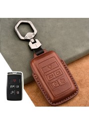 Luxury Genuine Leather Car Key Case For Jaguar Land Rover Evoque Sport Accessories Keychains Bag Holder Keyring Fob Shell