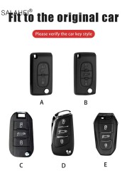 Leather Car Key Case Covers For Peugeot 107 206 207 208 306 307 301 308S 407 2008 3008 4008 5008 RCZ For Citroen C1 C2 C3 C4 C5