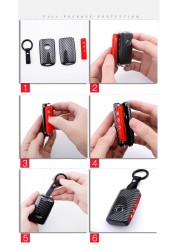 Carbon Fiber Silicone Car Key Cover Case For Mazda 3 Alexa CX4 CX5 CX8 2019 2020 Auto Remote Smart Protective Shell Accessories