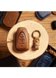 Luxury Leather Car Key Case Cover Fob Protector Keychain Holder For Chevy Chevrolet 2021 JM Trax Crvalier Cruze Malibu Keyring