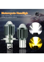 Professional Aluminum Alloy Styling Accessories H4 H6 LED Bulbs Anti-Fog Motorcycle Headlight Easy Installation Scooter Safe Driving