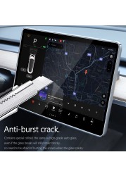واقي للشاشة من الزجاج المقسى لهاتف تسلا موديل 3 Y Navigation Touch واقي للشاشة غشاء واقي مضاد للضوء الأزرق ملحقات السيارة