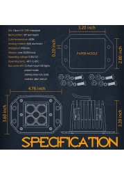 Luyoo 5 بوصة الأبيض الأصفر فلوش جبل Led القرون قضيب مصابيح عملي ل شاحنة الطرق الوعرة Atv 4x4 قارب سيارة بقعة 3000k 6000K LED أضواء الضباب